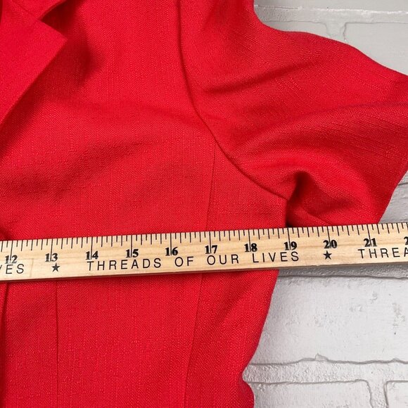Kasper ASL Skirt Suit Women 8 Red‎ Double Breasted Woven Career Classic VTG - Picture 8 of 15